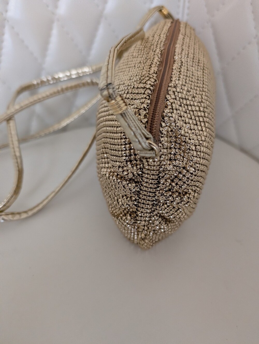 Vintage 80s Whiting & Davis Gold Mesh Evening Bag - Picture 4 of 7